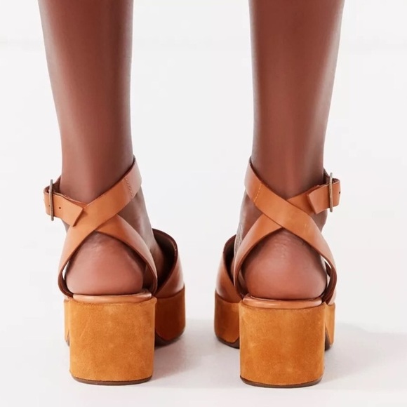 Seychelles Leather Suede Sandals Platform Shoes Size 11 42 Anthropologie Evereve - Picture 3 of 16